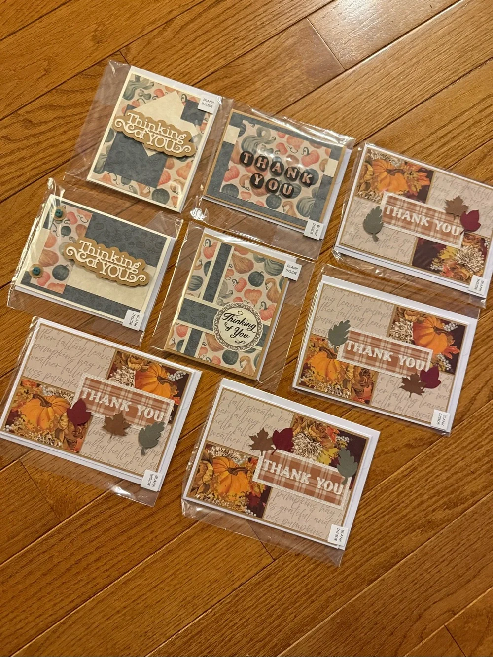 Handmade Fall Thank You & Thinking of You Cards – Blank Inside Fall Autumn